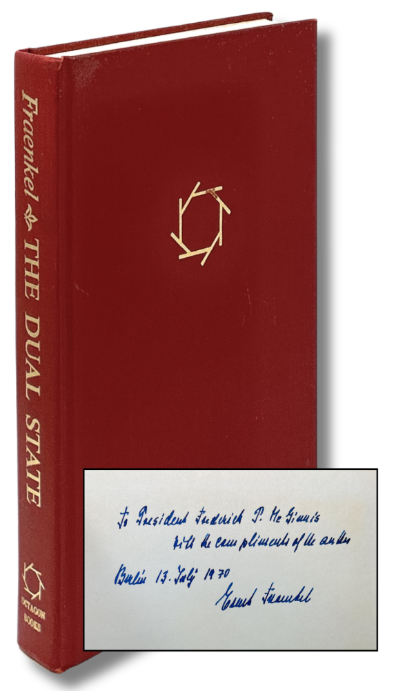 The dual state book with inset picture of author inscription