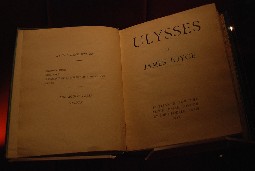 Ulysses by James Joyce open book